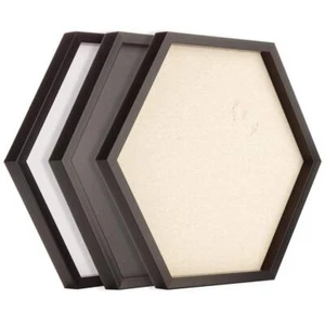 Black Hexagon Dry Erase, Chalkboard and Pinboard 3-Piece Wall Organizer Set - Picture 1 of 6
