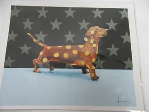 Darrell Driver Obra de Arte Expresionista Dachshund Cachorro 11x14 Perro Llorero - Imagen 1 de 1