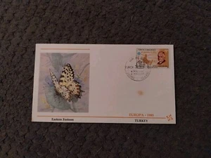 TURKEY FIRST DAY COVER 01 1985 EUROPA BUTTERFLIES - EASTERN FESTOON - Picture 1 of 3