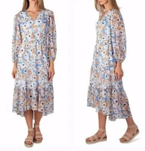 NUEVO Vestido Joie Floral Fields Maxi Estilo Campesino Forrado con Volantes Niveles Talla M - Imagen 1 de 5