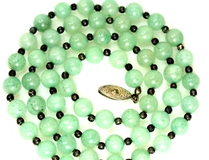 Grüne Edelsteinkette Aventurin Quarz Perlen Halbedelsteine - Bild 1 von 4