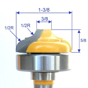 1 pc 1/2 SH Top Bearing Classical Groove Bead/Cove Flat End Router Bit  sct-888 - Picture 1 of 12