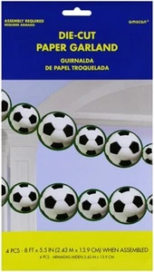 Soccer Party Supplies Paper Garland Decoration (2.43 m x 13.9 cm) - Picture 1 of 1