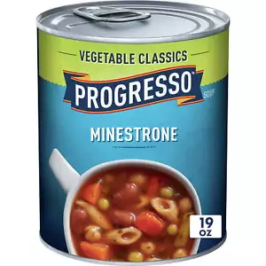 (4 pack) Progresso Minestrone Soup, Vegetable Classics Canned Soup, 19 oz - Picture 1 of 9