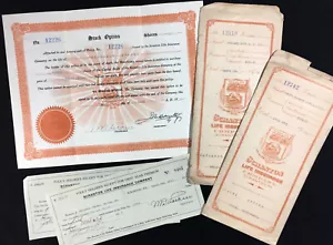 Lote de certificados y documentos de 1911 de la compañía de seguros de vida de Pennsylvania - Imagen 1 de 4