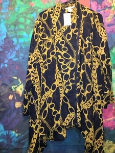 womens blouses size large With Chain Print On It - Picture 1 of 2