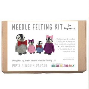 Needle Felting Kit- Pip's Penguin Parade by Sarah Brown. Makes Four - Picture 1 of 2