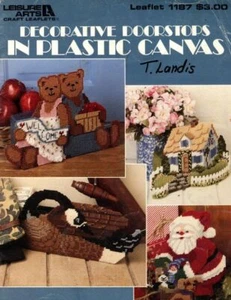 OOP!! LEISURE ARTS #1187 DECORATIVE DOORSTOPS IN PLASTIC CANVAS 4 DESIGNS - Picture 1 of 1
