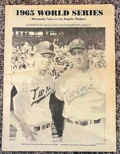 1965 WORLD SERIES NEWSPAPER INSERT MINNESOTA TWINS SAM MELE JIMMIE HALL NICE ONE - Picture 1 of 1