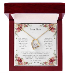 To My Mom Gifts For Mother's Day Luxury Necklace With Message Card & Gift Box, B - Picture 1 of 6