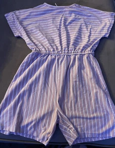 Girls Pink Stripe Romper Shorts Size 8 - Picture 1 of 3