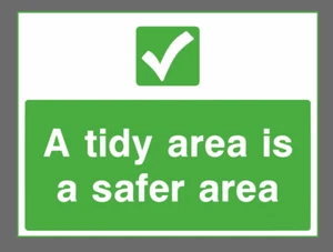 Construction Sticker Tidy Safe Area Health & Safety Sign vinyl sticker window - Picture 1 of 3