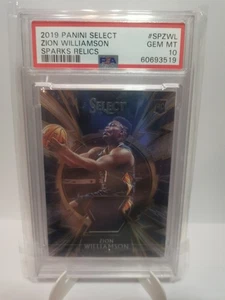 2019 Panini Select Zion Williamson Sparks Relics Player Worn Patch Rookie PSA 10 - Picture 1 of 2