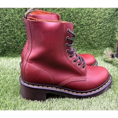Dr. Martens Women’s Clemency Leather Heeled Lace‑Up Boots – Size 9 - Image 1 of 4