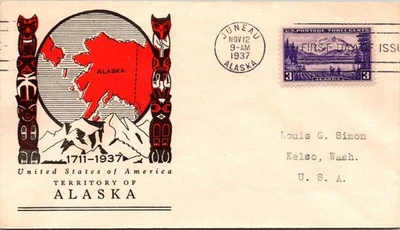 GOLDPATH: US COVER 1937 JUNEAU,AK.FDC.TERR.ALASKA CV882_P23 - Image 1 of 2