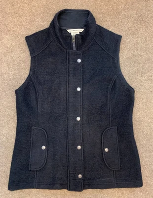 Chaleco Exofficio Mujer M Mezcla de Lana Boucle Cremallera Bolsillo a Presión Preppy Academia Oficina Foto 1 de 4