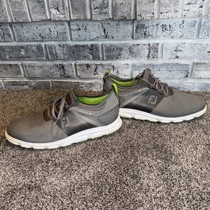 Men's FootJoy Superlites XP Golf Shoes Grey / Lime  Spikeless- Size 10 - Picture 1 of 6