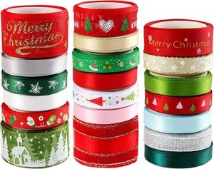20 Rotol Nastri Natalizi per Decorazioni, 37M Nastro Natalizio per Confezioni Re - Foto 1 di 12