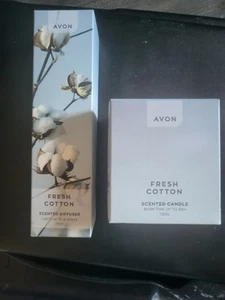 Avon Fresh Cotton Candle And Reed Diffuser - Picture 1 of 3
