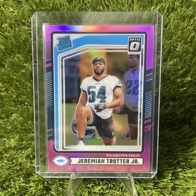 2024 Panini Donruss Rated Rookie Jeremiah Trotter #334 Optic Preview Pink Prizm - Image 1 of 2