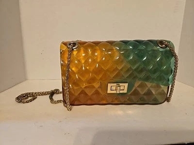 Charming Charlie Quilt Embossed Green/Yellow Jelly Shoulder Bag Pre-owned  - Image 1 of 4