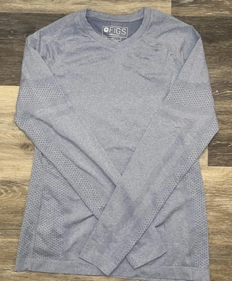 FIGS large light blue/purple/gray colored Seamless Longsleeve Underscrub  - Image 1 of 4