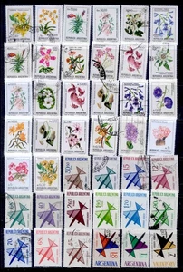ARGENTINIEN 42 Briefmarken Aereo Blumen Lot postfrisch und gebraucht - Bild 1 von 1