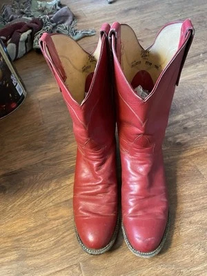 Botas vaqueras de cuero rojas Tony Llama para hombre talla 7 Foto 1 de 4