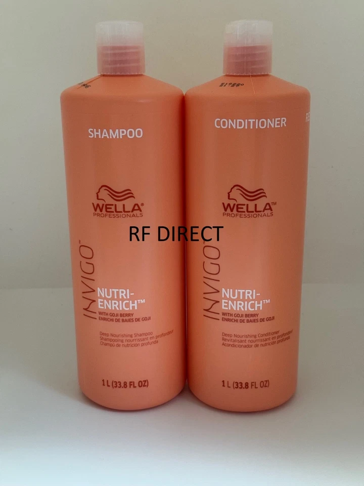 Wella Invigo Nutri Enrich Shampoo and Conditioner 33.8 oz Duo + 2 free pumps NEW - Image 1 of 1