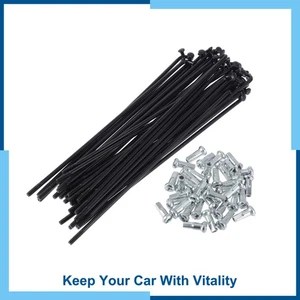 1 Set 13G 127mm Length Bicycle Spokes Nipple 45 Steel Black Universal New - Picture 1 of 7