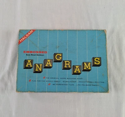 HALSAM Vintage Anagram Game Set No.401 Embossed Tile Word Game RARE 1930's - Image 1 of 4