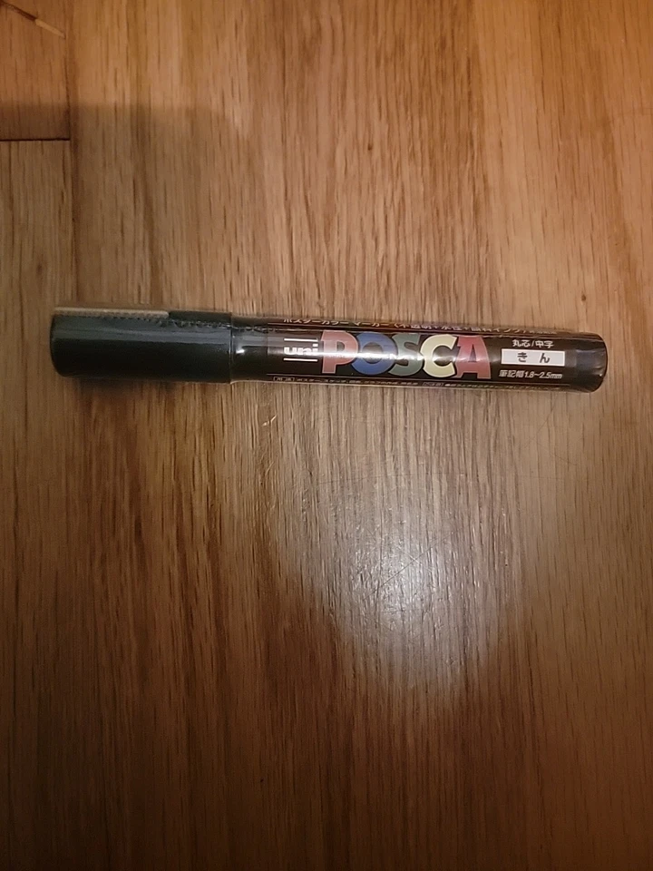 Uni Posca PC5M.25 Water-Based Paint Marker, Medium Point, Gold - Image 1 of 3