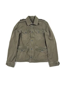 Hollister Military Field Jacket Mens Medium Olive Green Army Full Zip Button Y2K - Picture 1 of 4