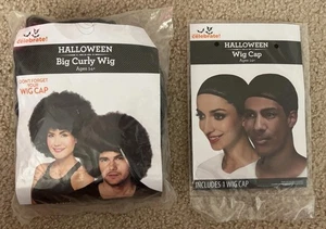 PELUCA RIZADA GRANDE HALLOWEEN AFRO DISFRAZ AÑOS 70 Fiesta con gorra Peluca Nueva - Imagen 1 de 13