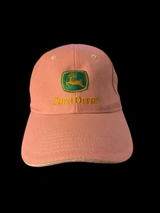 John Deere Tractors Embroidered Logo Pink Adjustable Strapback Hat Cap - Picture 1 of 3