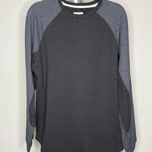 Large. Men's Black French Terry Raglan Crew Neck Sweater by Tomorrows laundry - Picture 1 of 5