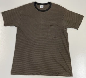 Camiseta Vintage GAP Rayas Bolsillo Talla L Puntada Única Grunge Hecha en EE. UU. Años 90 - Imagen 1 de 8