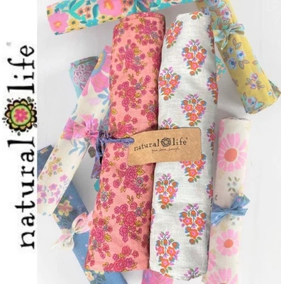 Conjunto de 2 fronhas padrão vida natural combinam mistura algodão floral boho #1 novas com etiquetas - Imagem 1 de 2