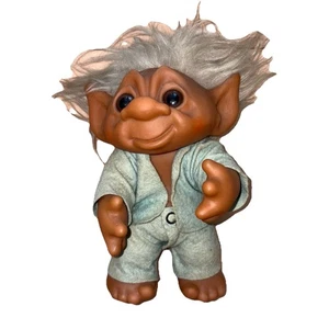 "Muñeca troll Thomas Dam 604 Dinamarca 1977 pijama vintage 7,5"" pelo gris" - Imagen 1 de 5