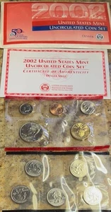 2002-D US Mint Uncirculated Mint Set 10 Pc State Quarters Series TN OH LA IN MS - Picture 1 of 3