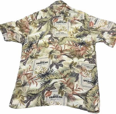 Vintage Campia Moda Shirt Men M Hawaiian Floral Tropical Front Pocket Rayon - Image 1 of 4