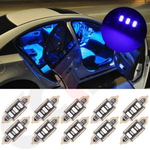 10pcs Car Interior Lamp 5730-3-SMD LED Bulb 36mm Festoon Blue for Replacement - Picture 1 of 11