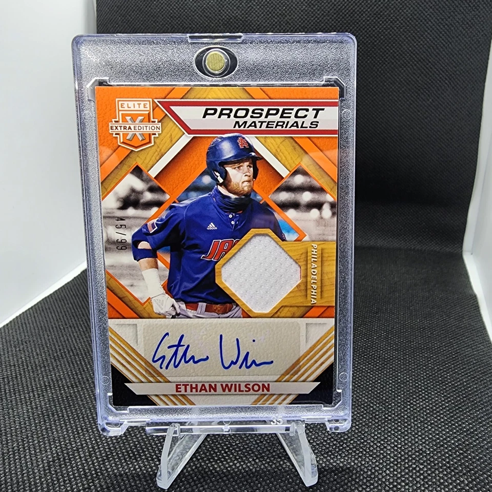 2021 Panini Elite Extra Edition Baseball Prospect Materials Ethan Wilson #45/99 - Image 1 of 4