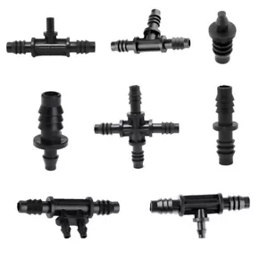 Hose Barb Tee Connectors Drip Pipe Joiner For 8/11mm 4/7mm Hose Irrigation - Picture 1 of 26