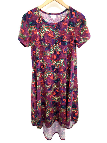 VETEMENTS Abito donna LulaRoe Carly Hi Low viola paisley taglia XS