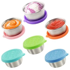 6x1.6 Oz Salad Dressing Containers With Lids Small Leakproof Reusable Stainless - Picture 1 of 8