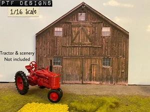 1/16 Scale Scratch Built "BROWN BARN" Garage Farm Building Flat Front 4 Tractors - Picture 1 of 8