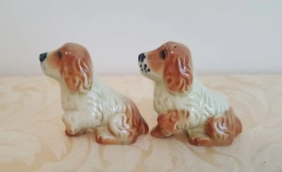 Vintage Australian Darbyshire Pottery Cocker Spaniel Dogs Salt & Pepper Shakers. - Image 1 of 4
