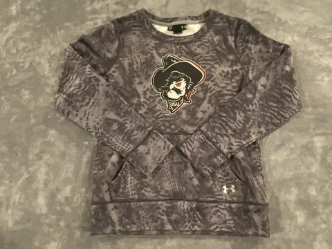 OSU Cowboys Sweatshirt Youth L Gray Loose Fit Pocket Under Armour Active NCAA Cover