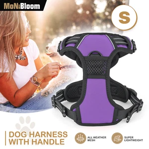 Purple Comfortable Adjustable Dog Harness with Reflective Strips& Control Handle - Picture 1 of 10